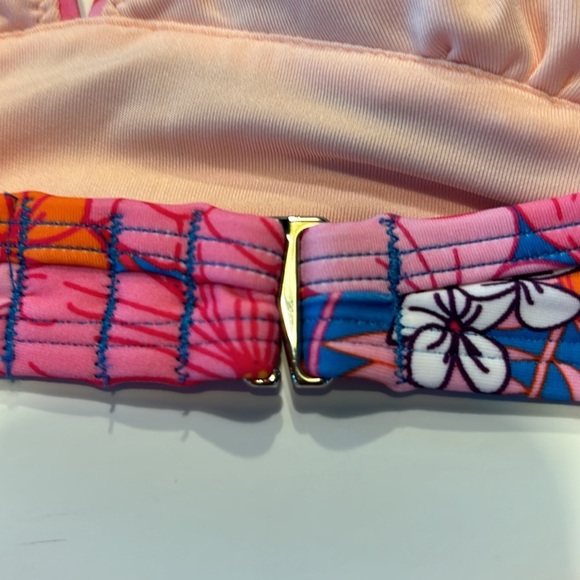 CUPSHE Bikini 2 Piece Swimsuit High Waisted Bottom Floral Print Ruffle V Neck L - Picture 10 of 12